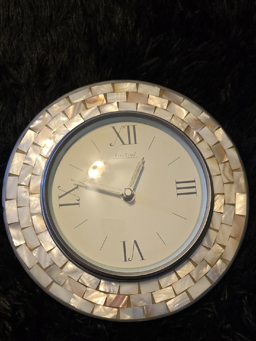Ivory Mother-of-Pearl Accent Wall Clock - Picture 1 of 3